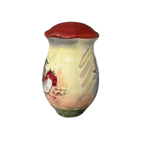 Certified International Le Rooster Salt Shaker 2 Hole Susan Winget Discontinued - Picture 2 of 7